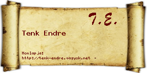 Tenk Endre névjegykártya